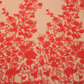 Red With High Relief Floral Embroidered Tulle Fabric - Rex Fabrics
