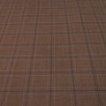 Brown Loro Piana Windowpane Wool Suiting Fabric - Rex Fabrics