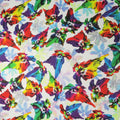 Multicolored Floral on a White Background Printed Polyester Mikado Fabric - Rex Fabrics