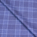 Blue Plaid Superfine Australian Wool Ermenegildo Zegna Cloth Suiting Fabric - Rex Fabrics