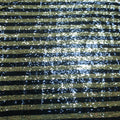 Ivory / Navy - Gold Navy Reversible Striped Sequin Fabric - Rex Fabrics