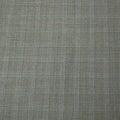 Gray Tartan Windowpane Loro Piana Super 130's Extrafine Wool Fabric - Rex Fabrics