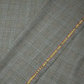 Gray Tartan Windowpane Loro Piana Super 130's Extrafine Wool Fabric - Rex Fabrics