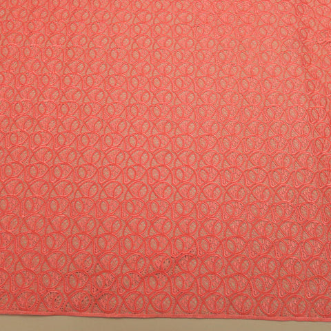 Coral Sequins Abstract Embroidered Guipure Lace Fabric - Rex Fabrics