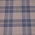 Light Gray with Blue Plaid Superfine Wool Loro Piana Fabric - Rex Fabrics