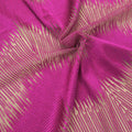 Nude Tulle with Magenta Embroidery Abstract Tulle Fabric - Rex Fabrics