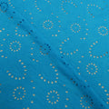 Aqua Floral with Eyelet Embroidered Cotton Lace - Rex Fabrics
