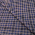 Gray with Blue Check Superfine Wool Loro Piana Fabric - Rex Fabrics