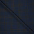 Navy and Brown Plaid Emenegildo Zegna Wool and Silk Suiting Fabric - Rex Fabrics