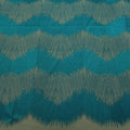 Aqua Abstract Embroidered Tulle Fabric - Rex Fabrics
