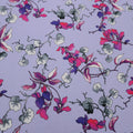 Grey and Purple Orchids on Lilac Floral Ground Printed Cotton Pierre Cardin - Rex Fabrics