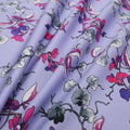Grey and Purple Orchids on Lilac Floral Ground Printed Cotton Pierre Cardin - Rex Fabrics