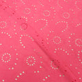 Fuchsia Floral with Eyelet Embroidered Cotton Lace - Rex Fabrics