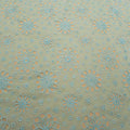 Sky Blue Floral and Circles Embroidered Organza Fabric - Rex Fabrics