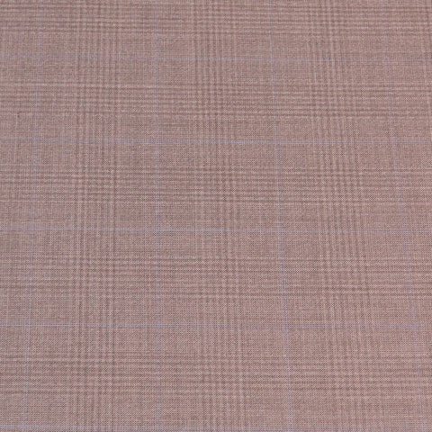 Grey Plaid with Subtle Light Blue Superfine Australian Wool Ermenegildo Zegna Cloth Suiting Fabric - Rex Fabrics