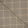 Ivory and Brown Tartan Emenegildo Zegna Blend Suiting Fabric - Rex Fabrics