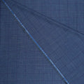 Blue and Navy Windowpane Diamond Super 130's Doppio Ritorto Ariston Fabric - Rex Fabrics