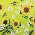 Yellow Sunflowers on Yellow Background Printed Polyester Mikado Fabric - Rex Fabrics