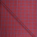 Red and Blue Windowpane Ariston Wool, Silk and Linen Blend Fabric - Rex Fabrics