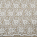 Off White Floral Embroidered Tulle Fabric - Rex Fabrics