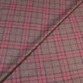 Brown Windowpane Luxury Wool and Silk Jacketing Dormeuil Fabric - Rex Fabrics