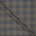 Brown and Blue Glenn Check Emenegildo Zegna Wool Suiting Fabric - Rex Fabrics