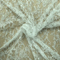 White Beaded Embroidered Fashion Fabric - Rex Fabrics