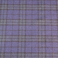 Blue and Light Brown Windowpane Luxury Wool and Silk Jacketing Dormeuil Fabric - Rex Fabrics