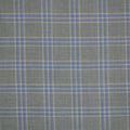 Light Grey and Blue Tartan Ariston Cashmere and Silk Blend Fabric - Rex Fabrics