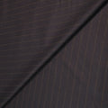 Black with Brown Stripes Cashmere and Super 100's Wool Dormeuil Fabric - Rex Fabrics