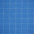 Blue Windowpane Ariston Cashmere, Silk, Wool and Linen Blend Fabric - Rex Fabrics