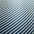 Navy Stripes on a White Background Printed Silk Charmeuse Fabric - Rex Fabrics