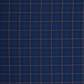 Navy Blue and Blush Windowpane Diamond Super 130's Doppio Ritorto Ariston Fabric - Rex Fabrics