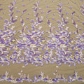 Black Tulle with Light Purple Floral Embroidered Tulle Fabric - Rex Fabrics