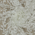 White Embroidered Leaves Tulle Fabric - Rex Fabrics