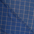 Blue and Ivory Windowpane Dynamic Luxury Blend Ariston Fabric - Rex Fabrics