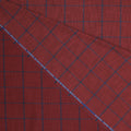Red and Blue Windowpane Dynamic Luxury Blend Ariston Fabric - Rex Fabrics