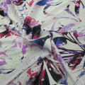 Magenta and Purple Paint Splashes on a White Background Printed Silk Charmeuse Fabric - Rex Fabrics