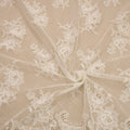 Ivory Floral Embroidered Double Scalloped Lace - Rex Fabrics
