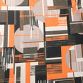 Orange, Black and Grey Abstract Printed Jersey Stretch Fabric - Rex Fabrics