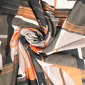 Orange, Black and Grey Abstract Printed Jersey Stretch Fabric - Rex Fabrics