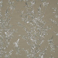 Ivory and SIlver Sequined and Beaded Flower Embroidered Tulle Fabric - Rex Fabrics