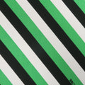 Black, White and Green Candy Cane Striped Printed Spandex Stretch Fabric - Rex Fabrics