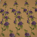 Nude Tulle with Purple Flowers Embroidered Fabric - Rex Fabrics
