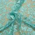 AquaTulle with Aqua Pearls Abstract Embroidered Tulle Fabric - Rex Fabrics