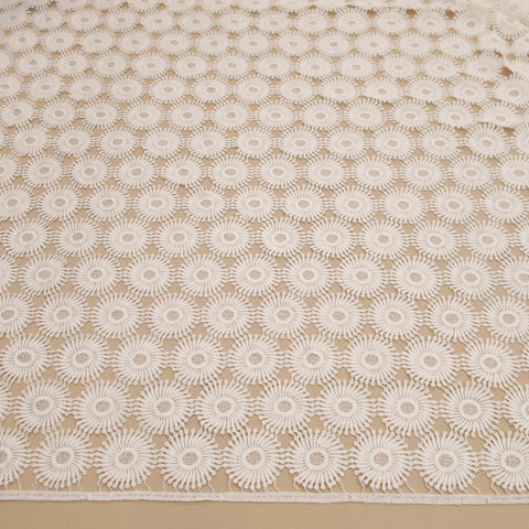 Ivory Bacteria Embroidered Lace - Rex Fabrics