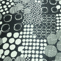 Black and White Circles Printed Silk Charmeuse Fabric - Rex Fabrics