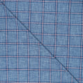 Blue and Blush Plaid Punta Molino Wool, Silk and Cotton Ariston Blend Fabric - Rex Fabrics