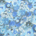 Blue Floral Printed Silk Chiffon Fabric - Rex Fabrics