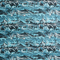 Blue Grey Watercolor on Printed Polyester Mikado Fabric - Rex Fabrics